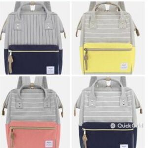 Himawari Waterproof Striped Canvas Backpack Bag with Various Colors